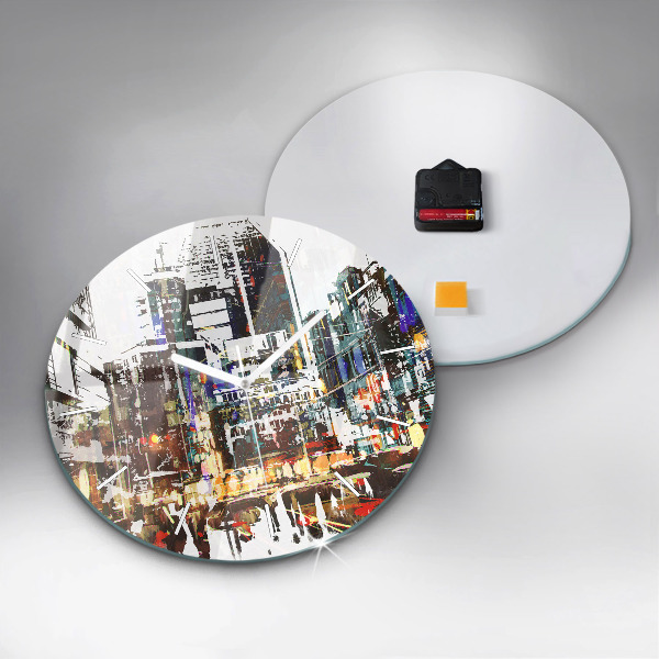 Round glass wall clock New York City