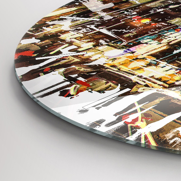 Round glass wall clock New York City