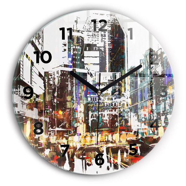 Round glass wall clock New York City