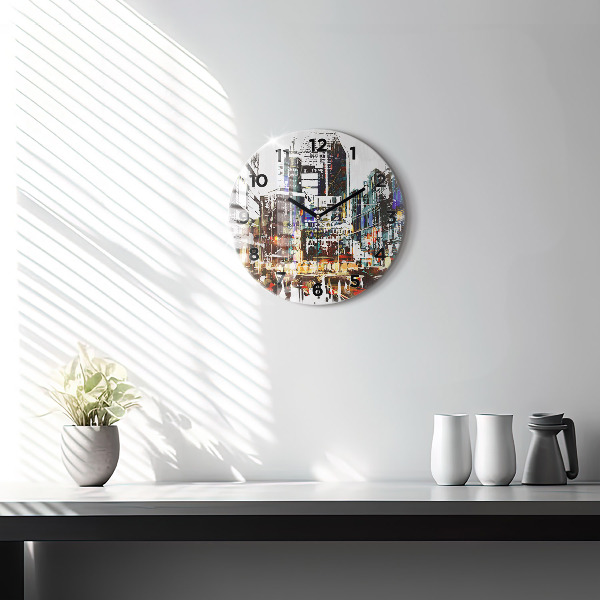 Round glass wall clock New York City
