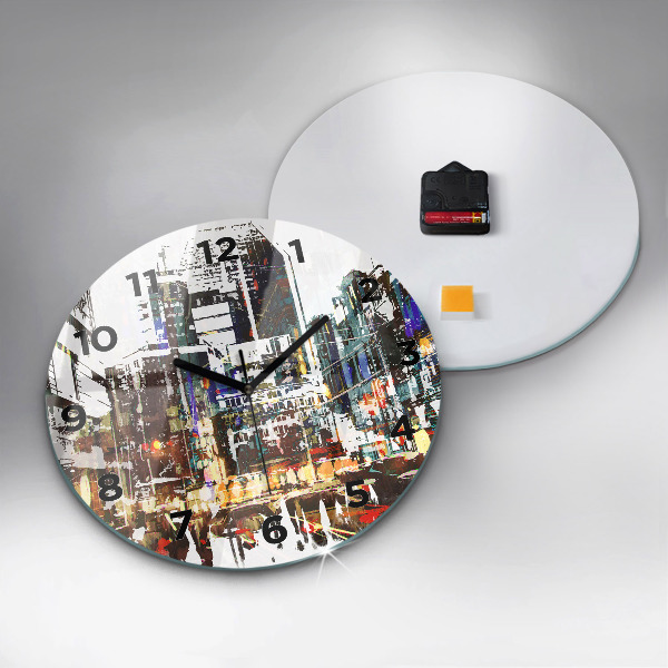 Round glass wall clock New York City