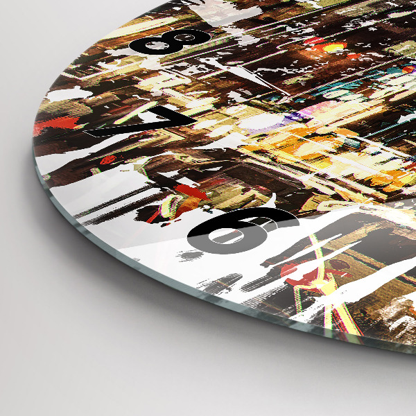 Round glass wall clock New York City