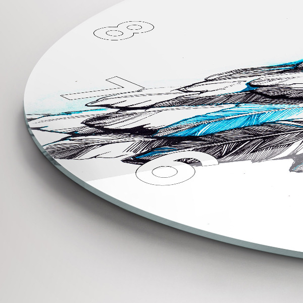 Round glass wall clock Imitation of bird wings