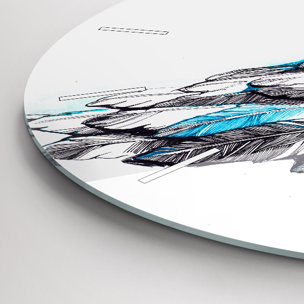 Round glass wall clock Imitation of bird wings