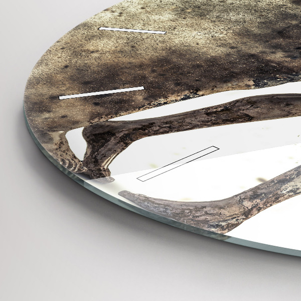 Round glass wall clock Abstract sand people