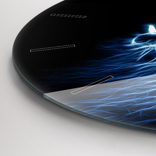 Round glass wall clock Wild lion