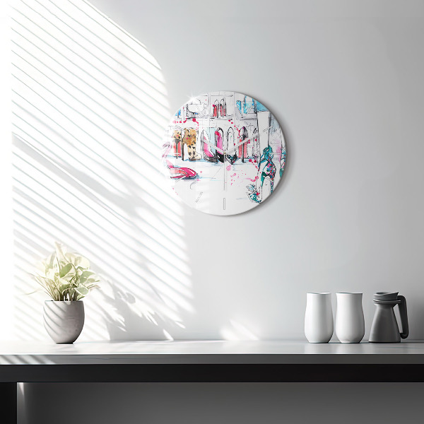 Round glass wall clock The element of femininity
