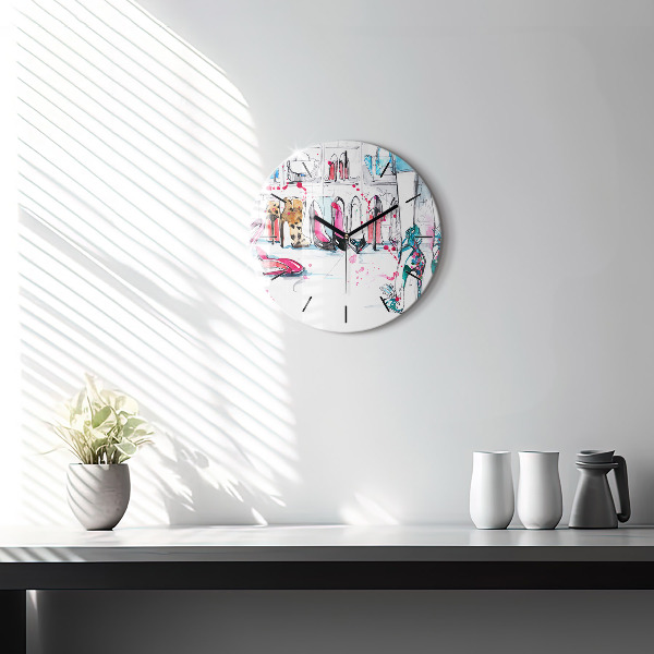 Round glass wall clock The element of femininity