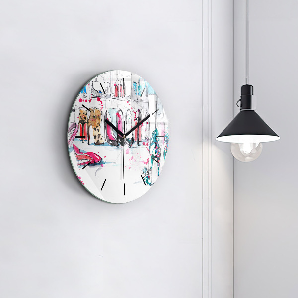 Round glass wall clock The element of femininity