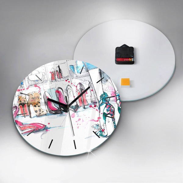 Round glass wall clock The element of femininity