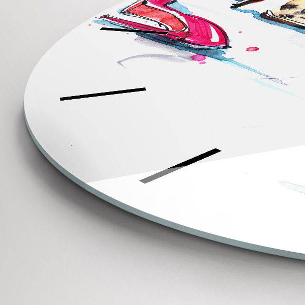 Round glass wall clock The element of femininity