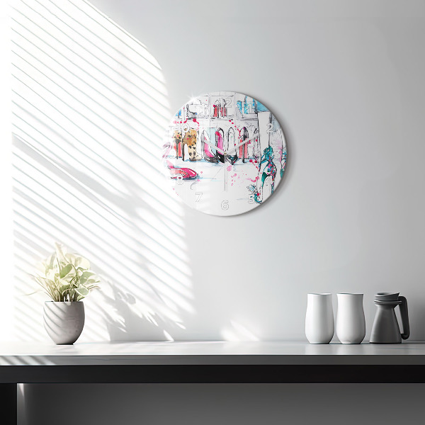 Round glass wall clock The element of femininity