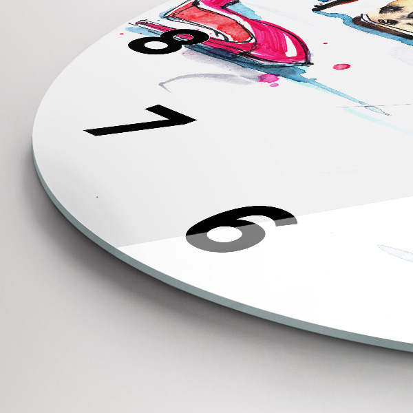 Round glass wall clock The element of femininity