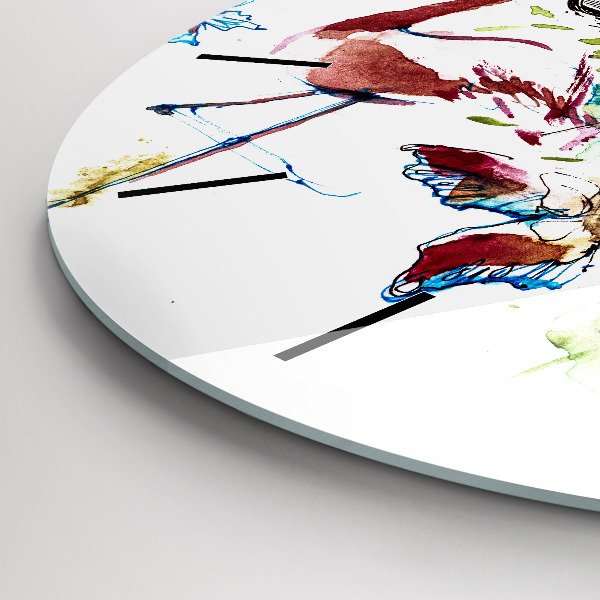 Round glass wall clock Zoologist