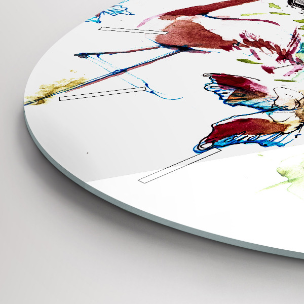 Round glass wall clock Zoologist