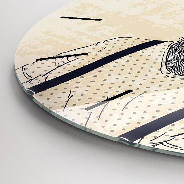 Round glass wall clock Abstract deer