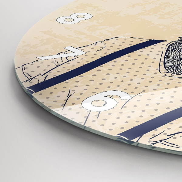 Round glass wall clock Abstract deer