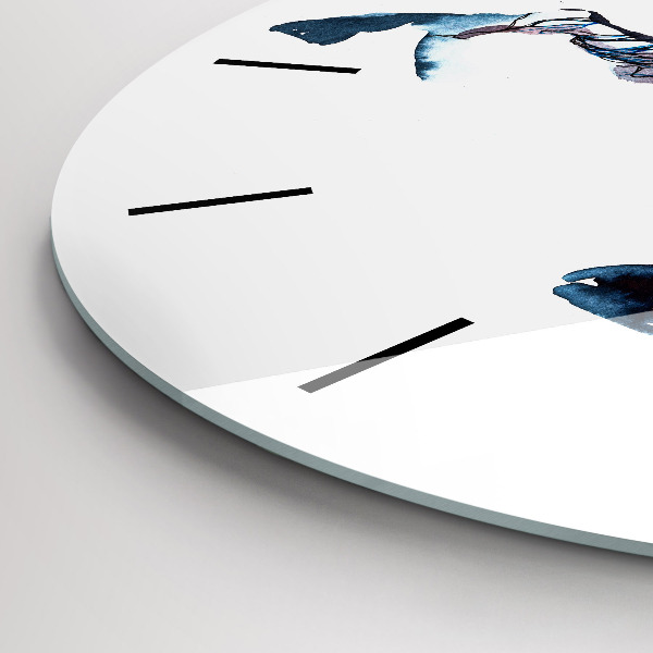 Round glass wall clock Nature of the animal