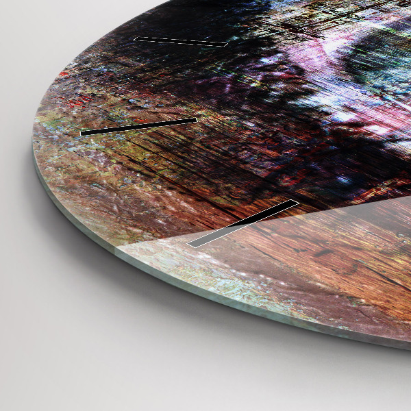 Round glass wall clock Street Art Eye