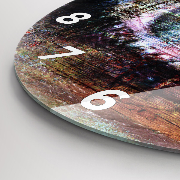 Round glass wall clock Street Art Eye