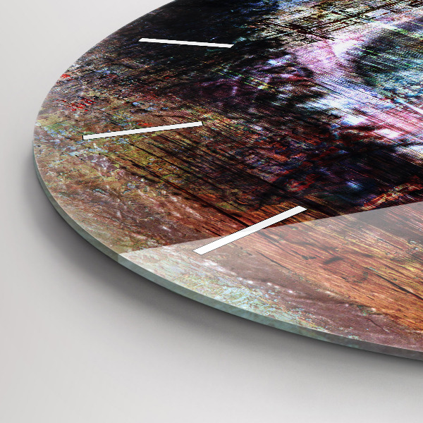 Round glass wall clock Street Art Eye