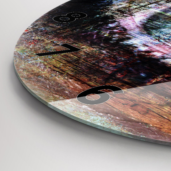 Round glass wall clock Street Art Eye