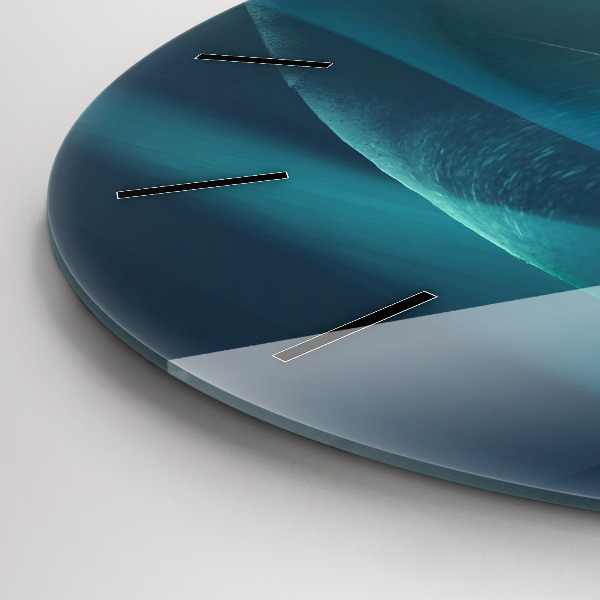 Round glass wall clock Image of a flying eagle