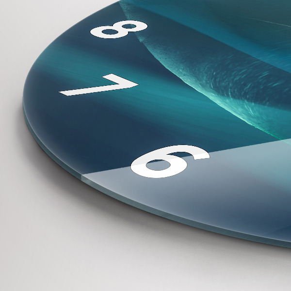 Round glass wall clock Image of a flying eagle