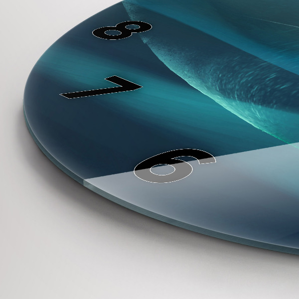 Round glass wall clock Image of a flying eagle