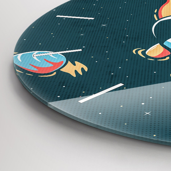 Round glass wall clock Baby astronaut