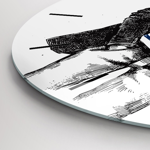 Round glass wall clock A dog in a human body