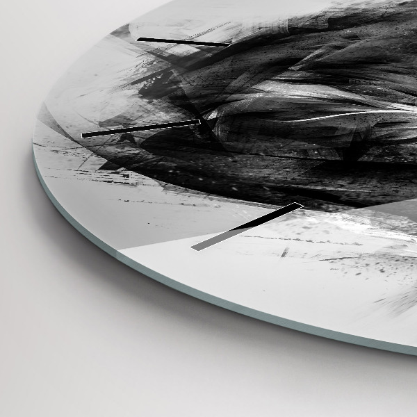 Round glass wall clock Painted lion