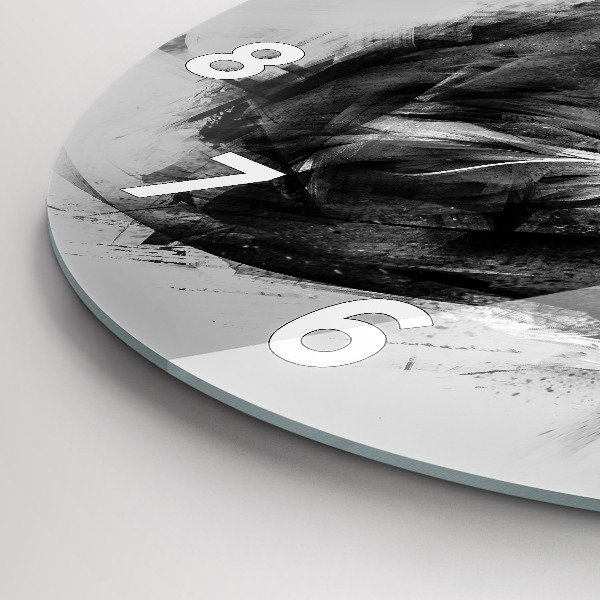 Round glass wall clock Painted lion