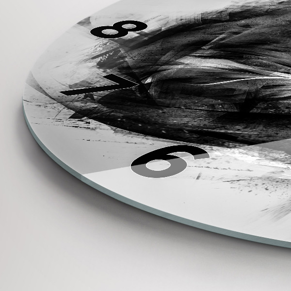 Round glass wall clock Painted lion