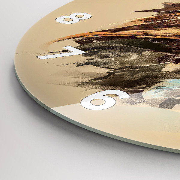 Round glass wall clock Owl - a sign of wisdom