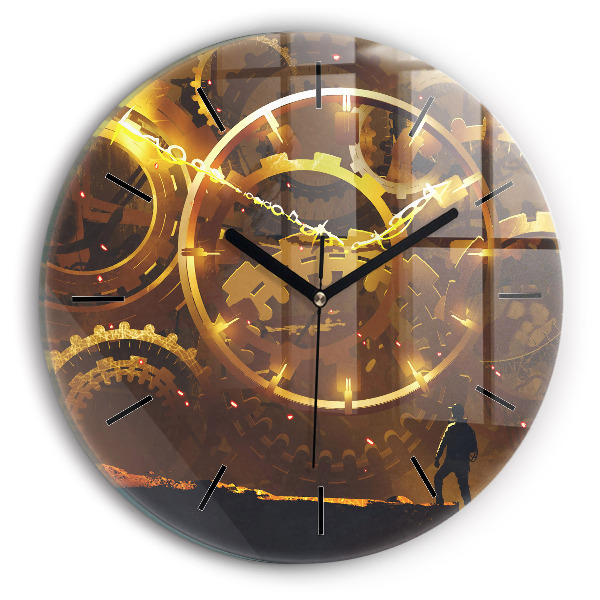 Round glass wall clock Time – Mechanism