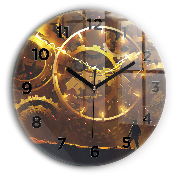 Round glass wall clock Time – Mechanism