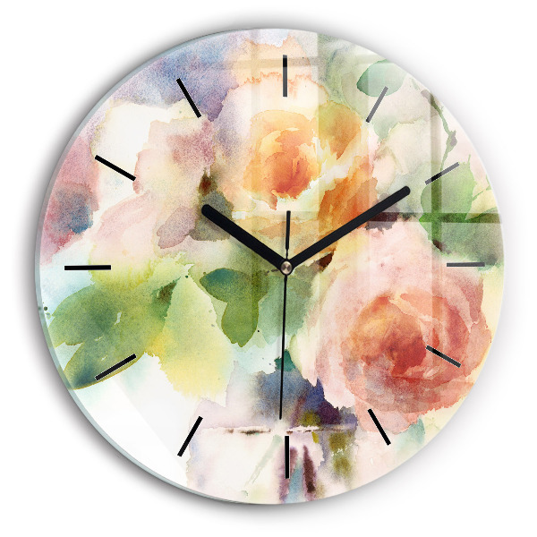 Round glass wall clock Visualization of Nature