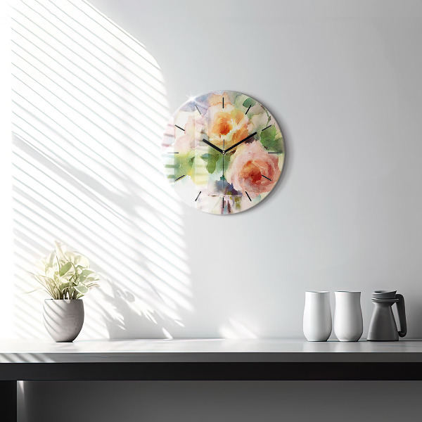 Round glass wall clock Visualization of Nature