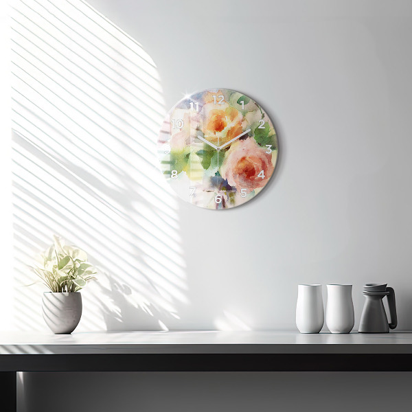 Round glass wall clock Visualization of Nature