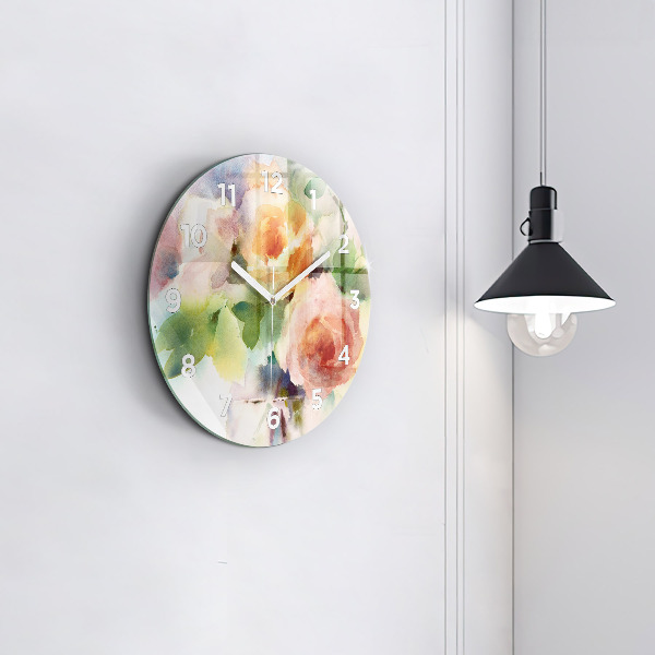 Round glass wall clock Visualization of Nature