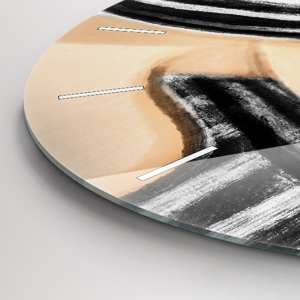 Round glass wall clock Woman in Black and White