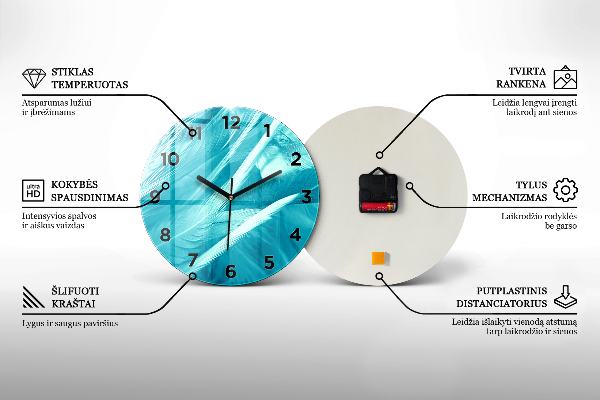 Round glass wall clock Wave Sunset