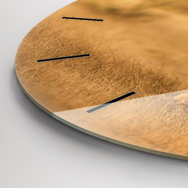 Round glass wall clock Hunting Tiger