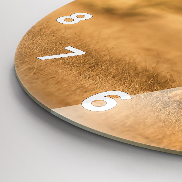 Round glass wall clock Hunting Tiger