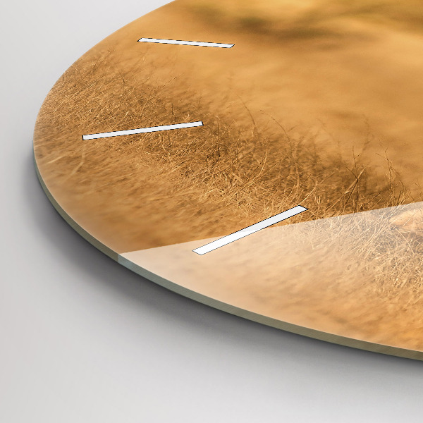 Round glass wall clock Hunting Tiger