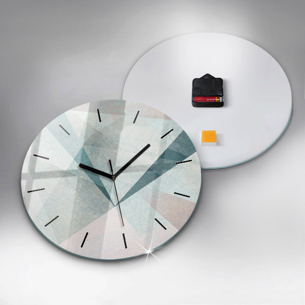 Round glass wall clock Triangles Abstract Texture