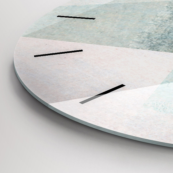 Round glass wall clock Triangles Abstract Texture