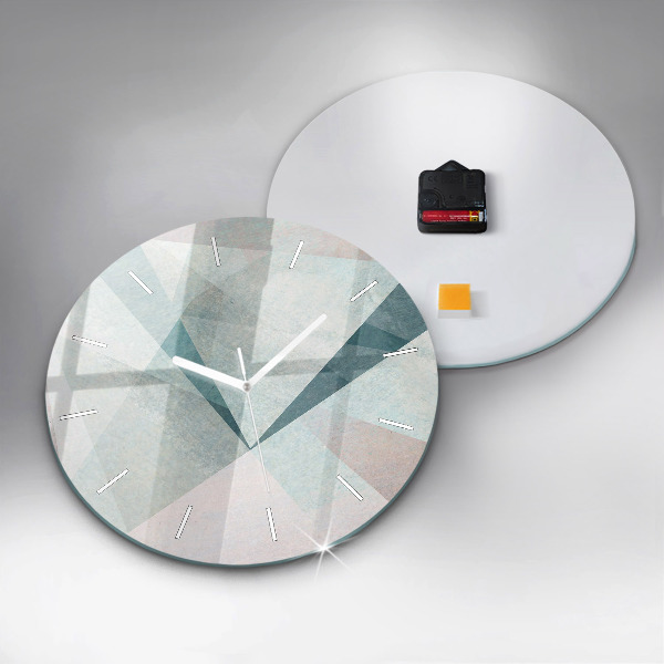 Round glass wall clock Triangles Abstract Texture