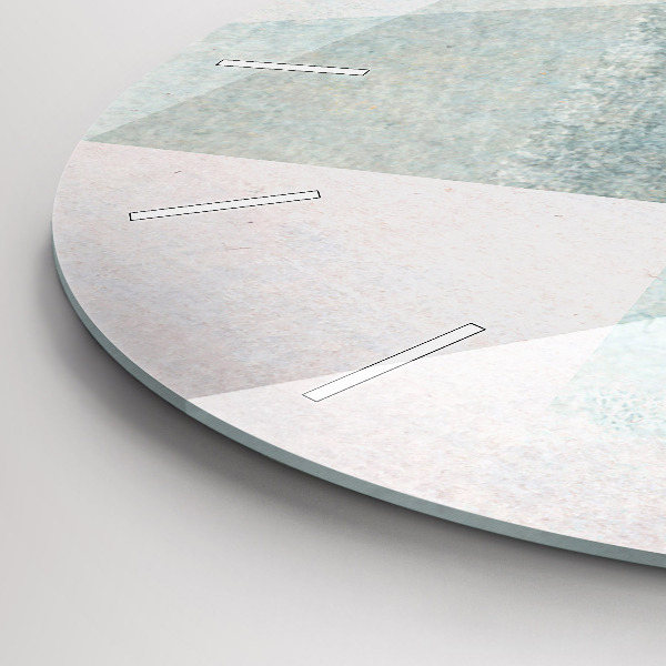 Round glass wall clock Triangles Abstract Texture